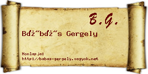 Bábás Gergely névjegykártya