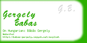 gergely babas business card